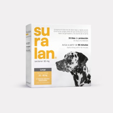ANTIPULGAS PARA PERROS SURALAN LARGE (20-40KG) X 4 TAB