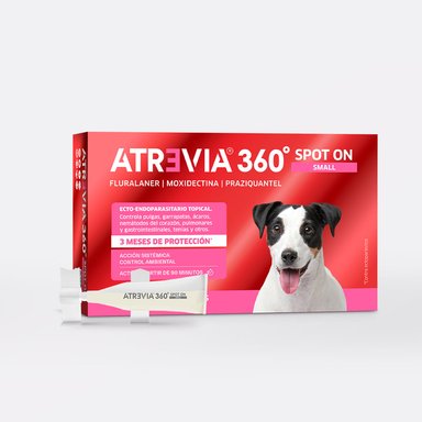 ANTIPULGAS PARA PERROS ATREVIA 360 SPOT ON SMALL 4.5 A 9 KG X 5 PIPETAS