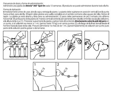ANTIPULGAS PARA PERROS ATREVIA 360 SPOT ON LARGE 18 A 37 KG X 5 PIPETAS - 3