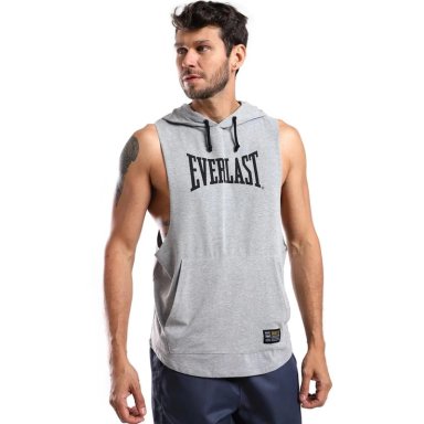 POLERA HOOD ROUND EVERLAST - GRIS MELANGE - XL