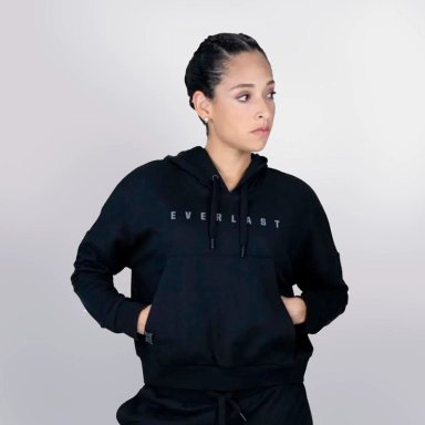 HOODIE FEM POLY/COT EVERLAST PUFFED  NEGRO L