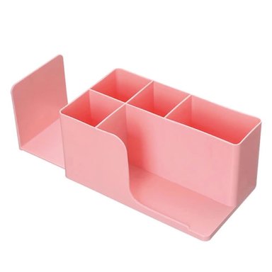 ORGANIZADOR DE ESCRITORIO CON SUJETALIBROS KAWAII - ROSADO