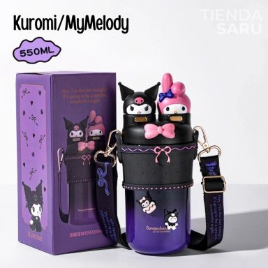 TERMO SANRIO EDICIÓN DE LUJO KUROMI MY MELODY DOBLE BOQUILLA 550 ML