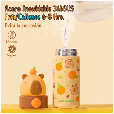 TERMO CAPIBARA ACERO INOXIDABLE 350 ML MARRÓN - 2