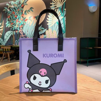 CARTERA SANRIO KUROMI CUERO PU LILA TOTE BAG 28 CM