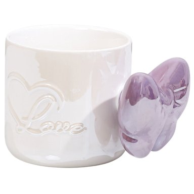 TAZA DE CERAMICA AESTHETIC FORMA DE LAZO - LILA