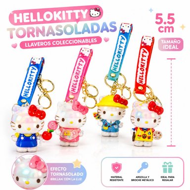 PACK DE 4 LLAVEROS HELLO KITTY TORNASOLADOS 5.5 CM - 2