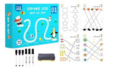 LIBRO DE PRÁCTICA DE DIBUJO Y ESCRITURA DE PUNTO A PUNTO, 64 PCS - 2