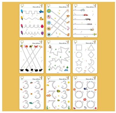 LIBRO DE PRÁCTICA DE DIBUJO Y ESCRITURA DE PUNTO A PUNTO, 64 PCS - 5