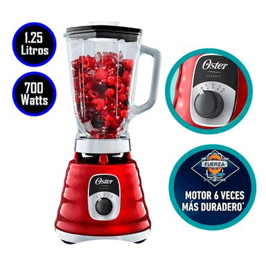 LICUADORA OSTER BLST4126R CLÁSICA 3 VELOCIDADES CON PERILLA ERGONÓMICA