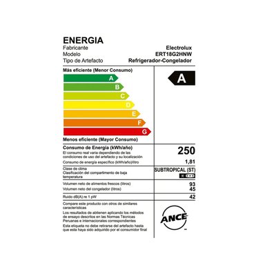 REFRIGERADORA ELECTROLUX TOP FREEZER FROST ERT18G2HNW 138L BLANCA - 7