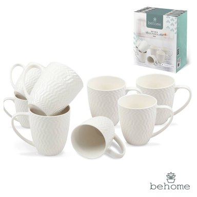 SET DE TAZAS BEHOME MUGS ELEGANZA X8 12467638 PORCELANA