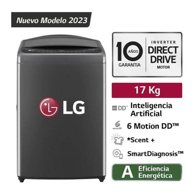 LAVADORA LG CARGA SUPERIOR 17KG AI DD WT17BV6 NEGRO CLARO - 1