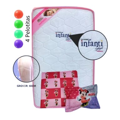 COLCHON DE BEBÉ PARA CUNAS PACK AND PLAY ROSADO