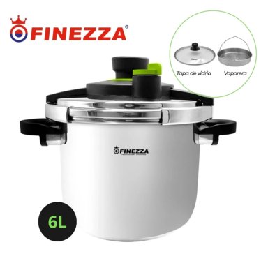 OLLA A PRESIÓN FINEZZA DE ACERO INOXIDABLE 6L FZ-856AP