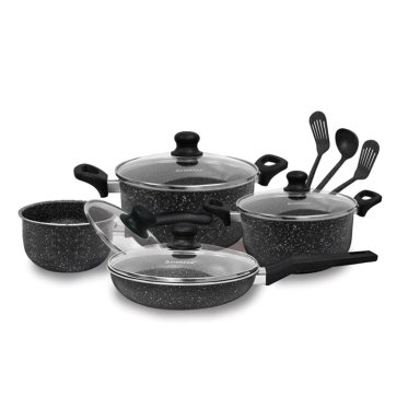 SET DE OLLAS ANTIADHERENTE FINEZZA 11 PZAS FZ-X1705M NEGRO