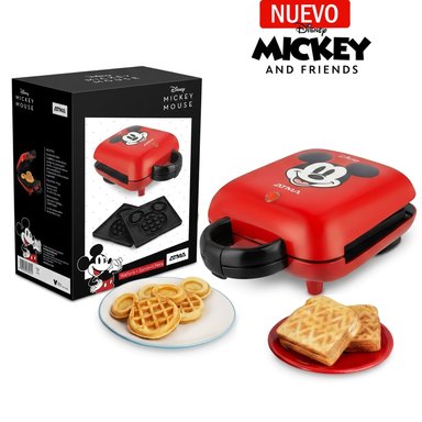 CUATRICOMBO ATMA WAFLERA SANDWICHERA +POP CORN MAKER +TOSTADORA +CAFETERA CON TAZA DE MICKEY - 2