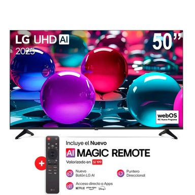 TELEVISOR LG LED 4K UHD THINQ AI SMART 50' 50UA7300PSB + CONTROL MAGIC 2025 - 1