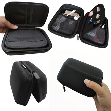 FUNDA CASE DISCO DURO EXTERNO 2.5 SANTOFA ELECTRONICS ANTI GOLPES DOBLE BOLSILLO NEGRO - 1