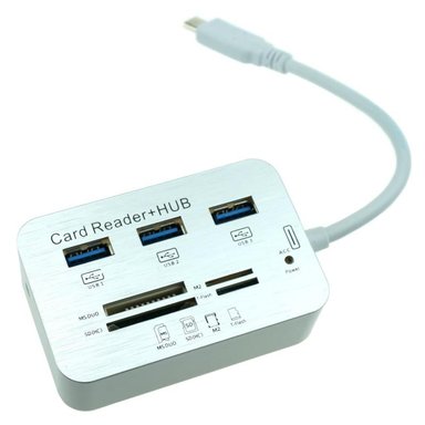LECTOR DE TARJETAS TIPO C Y 3 PUERTOS USB 3.0 HUB SANTOFA ELECTRONICS S0289 - 2