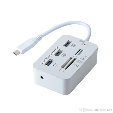 LECTOR DE TARJETAS TIPO C Y 3 PUERTOS USB 3.0 HUB SANTOFA ELECTRONICS S0289 - 3