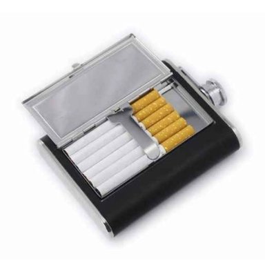 LICORERA BOLSILLO WISKERA 8 ONZAS CIGARRERA ACERO INOCIDABLE SANTOFA ELECTRONICS
