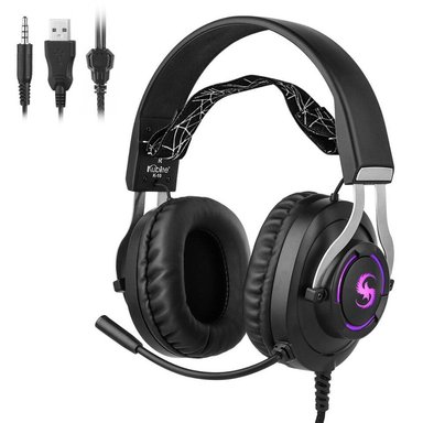 AUDÍFONOS GAMER SANTOFA ELECTRONICS OVER-EAR K-10 DIADEMA MICROFONO CONTROL VOLUMEN LED - 1