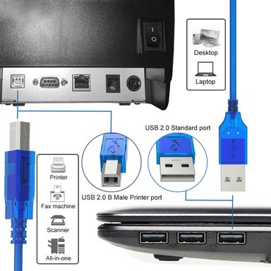 CABLE IMPRESORA ESCANER USB 2.0 AZUL SANTOFA ELECTRONICS 9 METROS - 3