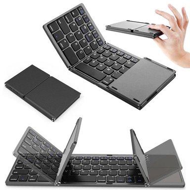 TECLADO INALÁMBRICO SANTOFA ELECTRONICS MINI BLUETOOTH PLEGABLE CON TOUCH PAD - 1