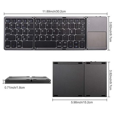 TECLADO INALÁMBRICO SANTOFA ELECTRONICS MINI BLUETOOTH PLEGABLE CON TOUCH PAD - 3