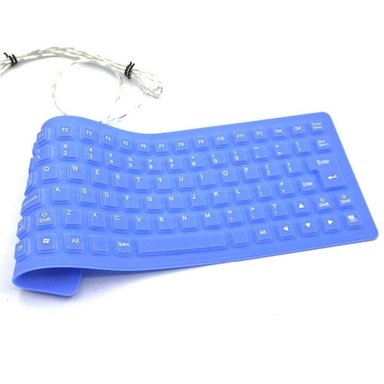 TECLADO FLEXIBLE KEYBOARD WB-86 PARA PC PORTÁTIL ALFABÉTICO SANTOFA ELECTRONICS AZUL S0641-1 - 1