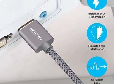 CABLE HDMI NETCOM 2.0 10 METROS ULTRA HD 3D 4K 60HZ 2160P ENMALLADO SANTOFA ELECTRONICS - 5
