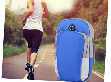 BOLSO PORTA CELULAR DEPORTIVO CON CORREA BRAZALATE AZÚL SANTOFA ELECTRONICS - 2