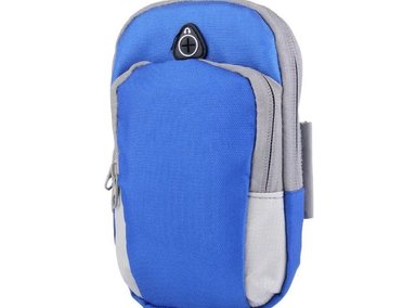 BOLSO PORTA CELULAR DEPORTIVO CON CORREA BRAZALATE AZÚL SANTOFA ELECTRONICS - 5