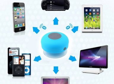 PARLANTE ACUÁTICO BLUETOOTH MANOS LIBRES MICRÓFONO DUCHA FUCSIA SANTOFA ELECTRONICS - 4