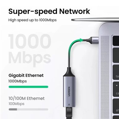 ADAPTADOR UGREEN 50922 USB 3.0 A RJ45 GIGABIT LAN ETHERNET 1000 MBPS RED SANTOFA ELECTRONICS - 4