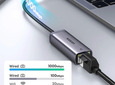 ADAPTADOR UGREEN 50737 USB 3.1 TIPO C A RJ45 GIGABIT LAN ETHERNET 1000 MBPS SANTOFA ELECTRONICS - 6