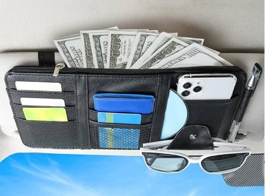 OGANIZADOR DE VISERA AUTOMOVIL PORTA GAFAS PARASOL BOLSILLOS CARRO SANTOFA ELECTRONICS