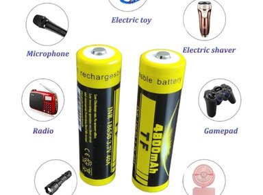 BATERÍAS LITIO BST-18650-TF 3.7 V RECARGABLE IRN 40A 4800MAH CABEZA SANTOFA ELECTRONICS 2 UNIDADES