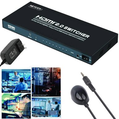 SWITCH NETCOM 8 PUERTOS PE-SW0097 HDMI 2.0 4K 60HZ 3D HDR HDCP 2.2 8X1 18GBPS SANTOFA ELECTRONICS - 6