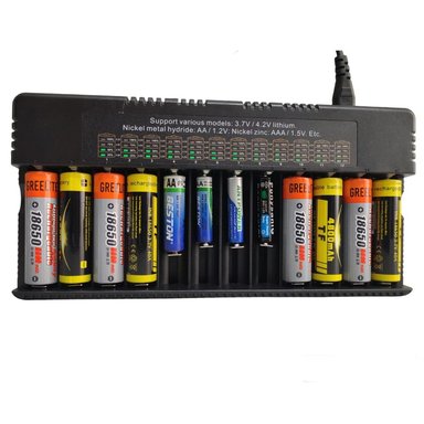 CARGADOR PILAS BATERIAS RECARGABLES 12 PUESTPOS AA AAA 18650 26650 SANTOFA ELECTRONICS - 3