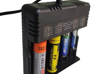 CARGADOR PILAS BATERIAS RECARGABLES 12 PUESTPOS AA AAA 18650 26650 SANTOFA ELECTRONICS - 5