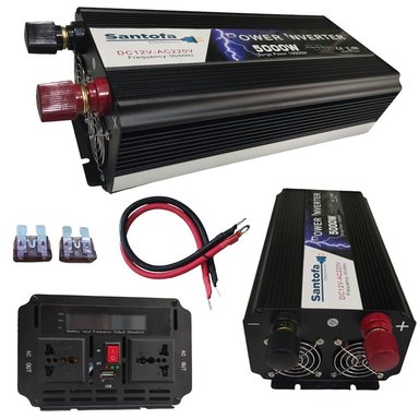 INVERSOR DE CORRIENTE SANTOFA ELECTRONICS 5000W 12V A 220V 1 USB 2 SOCKETS LCD - 1
