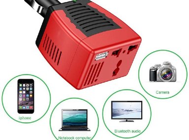 INVERSOR DE CORRIENTE GENERAL 150W PARA AUTO DE 12V A 220V USB CARGADOR 21A SANTOFA ELECTRONICS - 4