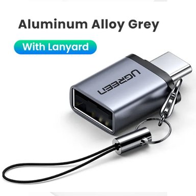 ADAPTADOR 1 PUERTO UGREEN MINI OTG USB TIPO C MACHO A USB 3.0 HEMBRA 5GBPS - 6