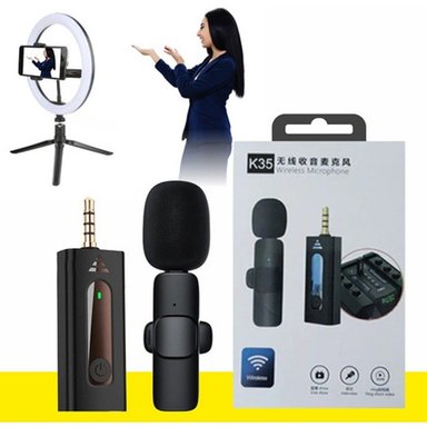 MICRÓFONO SOLAPA K35 MINI INALÁMBRICO RECARGABLE PLUG 3.5MM ANDROID SANTOFA ELECTRONICS