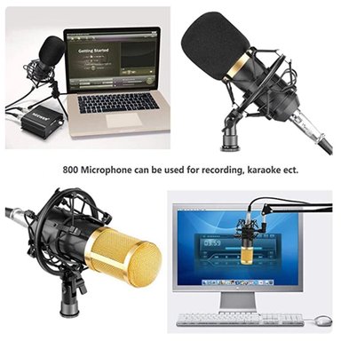 MICRÓFONO CONDESADOR BM800 PROFESIONAL ESTUDIO DE GRABACIÓN PC DORADO SANTOFA ELECTRONICS - 4