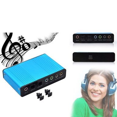 TARJETA DE SONIDO EXTERNA USB 5.1 AUDIO MICRÓFONO 6 CANALES SANTOFA ELECTRONICS S0698