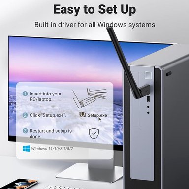 ADAPTADOR UGREEN 90339 ANTENA USB WIFI INALAMRICO AC650 DOBLE BANDA 6DBI SANTOFA ELECTRONICS - 5