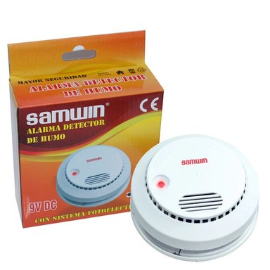 ALARMA SAMWIN ST98D SENSOR DETECTOR DE HUMO 9V DC BATERIA 9V DUAL SANTOFA ELECTRONICS